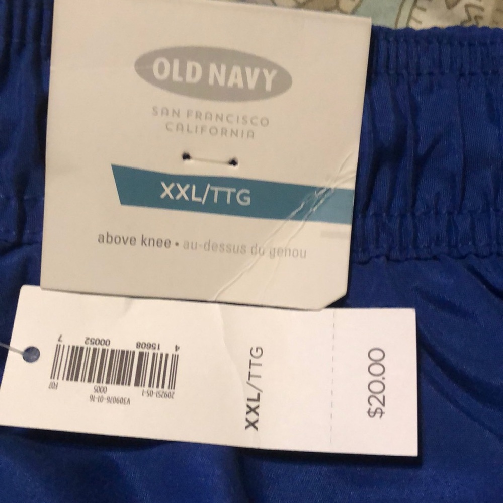 Old Navy, new with tags, swimming trunks, XXL, blue in color. Never tried on.